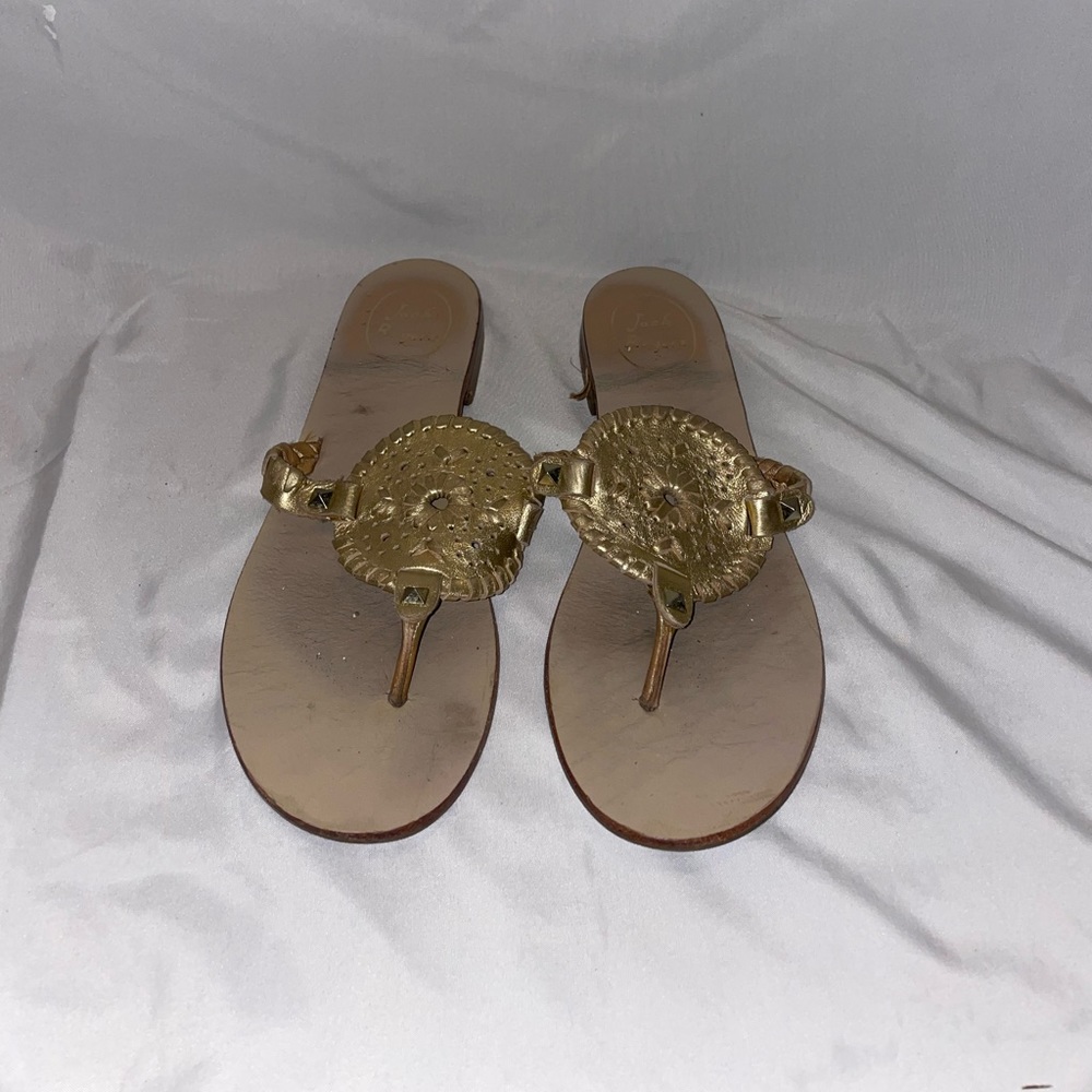 Jack Rogers gold sandals